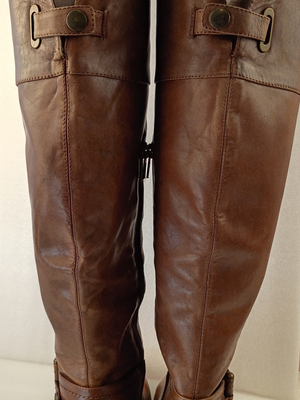 Artur Chiang Women’s Brown Leather Knee High Riding Boots Size 8 Side Zip... - Picture 7 of 9